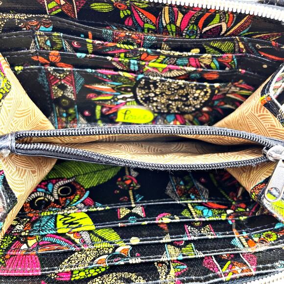 Sakroots Small 4x6" Crossbody Phone Wallet Owl Floral Zip Around Purse Bag - Picture 3 of 4